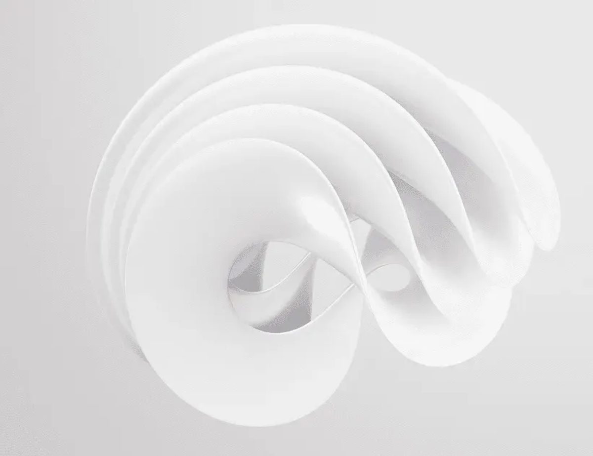 Abstract white flowing render representing compressed software delivery timelines
